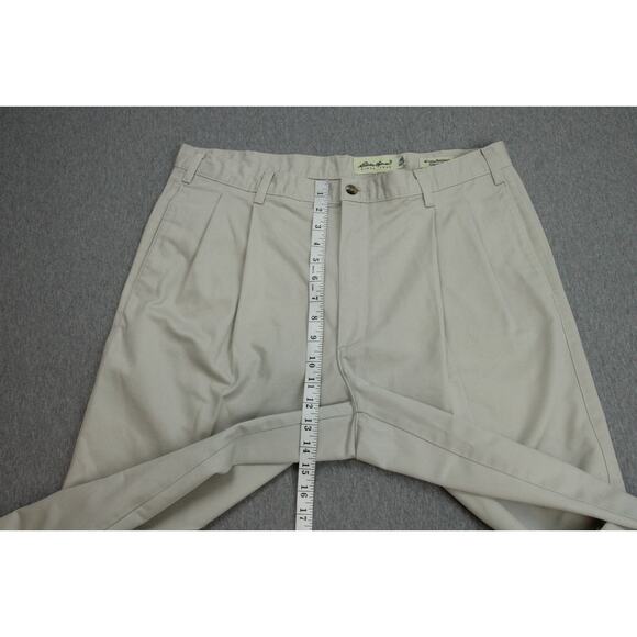 Eddie Bauer Pants Mens 38 X 32 Beige 100% Cotton Wrinkle Resistant Classic Fit - Picture 6 of 8